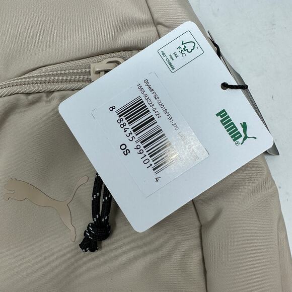 Puma Myraid Sling Bag Backpack One Size Beige Adjustable Strap Pockets NEW